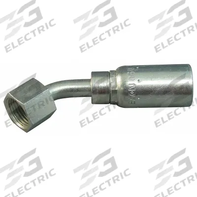 KURT Hydraulic Crimp Fitting: Carbon Steel, 45° Elbow, -16 For Hose Dash Size - Kurt Crimp Hydraulic Hose Fittings with ORS Connection