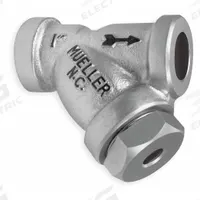MUELLER STEAM SPECIALTY Y Strainer: 1 in, Socket, Perforated, 0.062 in Screen Size, Carbon Steel (MPN 1 582 CS socket weld). Key specifications — Brand: MUELLER STEAM SPECIALTY; Seal Material: Spiral Wound Graphite Filled; Manufacturer Part Number: 1 582 CS socket weld; Screen Material: 304 Stainless Steel.