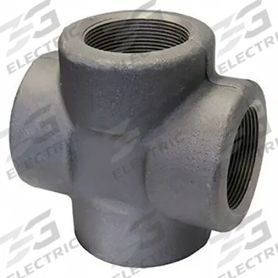ANVIL Metal Pipe Cross: 4 in x 4 in x 4 in x 4 in, Steel, Class 3000 - Threaded High-Pressure Pipe Fittings