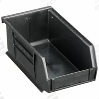 QUANTUM STORAGE SYSTEMS ESD Conductive Bin: 4 1/8 in x 7 3/8 in x 3 in, Black, Label Holder Included (MPN QUS220CO). Key specifications — Electrostatic Discharge: Electrostatic Discharge Conductive; Brand: QUANTUM STORAGE SYSTEMS; % Recycled Content: 0%.