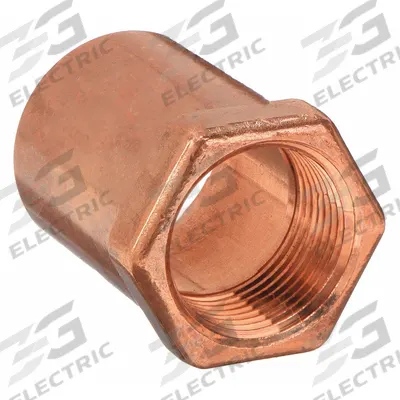 NIBCO Sweat Fitting Adapter: 1 in CTS x 3/4 in Pipe, Cup x FNPT, Wrot Copper (MPN 603R 1x3/4) - Wrot Copper Tube Fittings