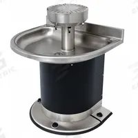 ACORN Wash Fountain: Black/Silver, Stainless Steel, Semi-Circular, 32 in Overall Wd, P-Trap Drain (MPN 3543-2-F-DV-VPB-MXTP). Key specifications — Bowl Shape: Semi-Circular; Drain Type: P-Trap; Color: Black/Silver; Brand: ACORN; Series: 3543; Sink Material: Stainless Steel; ADA Compliant: Not ADA Compliant.