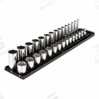 TEKTON Socket Set: 3/8 in Drive, 30 Piece, 12-Point, SAE, 1/4 in to 1 in (MPN SHD91210). Key specifications — attr1224269: 3/8 in; attr1204685: Not Tether Capable; attr1227399: 12-Point Standard and Deep Socket Set; attr1204650: 1/4 in to 1 in; attr1204673: Socket Bits Not Included; attr1204688: TEKTON; attr1224230: Friction; attr1224354: No Thin Wall.