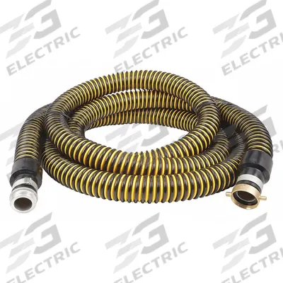 APPROVED VENDOR Water Suction Hose: 3 in Hose Inside Dia., 12 psi, Black/Yellow - Polyethylene Water Suction & Discharge Hose Assemblies with Polyethylene Double Helix Reinforcement