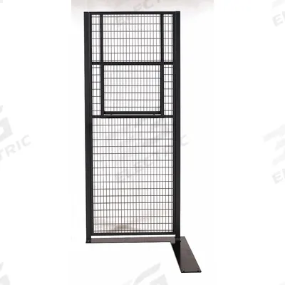 WIRECRAFTERS Service Window Panel: 10 ft H x 4 ft W x 1 1/4 in D, Gray - WireCrafters Woven-Wire Partition Components