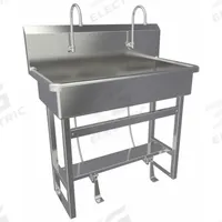 SANI-LAV Wash Station: 45 in Overall Ht, 37 in Bowl Lg, 8 in Bowl Dp, 0.5 gpm Flow Rate, 16 ga (MPN 54F1-0.5). Key specifications — Includes Side Splash: Side Splash Not Included; Brand: SANI-LAV.