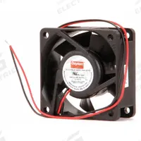 DAYTON Axial Fan: 40 cfm Airflow @ 0.000 in SP, 2 3/8 in Ht, 1 in Dp, Lead Wires, IP20, 12V DC (MPN 2RTF9). Key specifications — Blade Material: Polybutylene; Housing Material: Polybutylene Terephthalate; Brand: DAYTON.