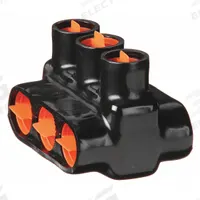 BLACKBURN Multitap Connector: 3 Port, Double-Sided Entry, 6 AWG – 500 kcmil Wire Size, Black (MPN AMTD50063). Key specifications — Body Material: Aluminum; Brand: BLACKBURN.