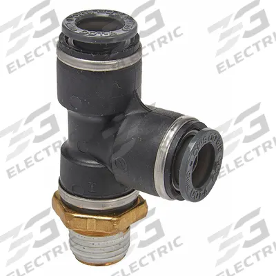 SUR&R Male Branch Tee: NPT, Brass - Air Brake Composite Hose Push-In Fittings