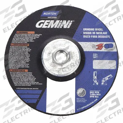 NORTON Cut-Off & Grinding Wheel: Type 27, 6" x 1/8" x 5/8"-11, Aluminum Oxide - General Purpose Combination Wheels for Pipelines