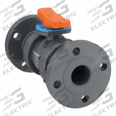 HAYWARD FLOW CONTROL Manual Two-Way Ball Valve: 2 in, PVC, Straight, Class 150 Flange - PVC Ball Valves