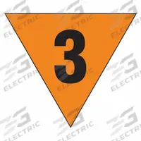 LABELMASTER Fire Division Symbol Placard: 3, 24 in, 24 in Label Wd, Reflective Plastic-Lite, Placard (MPN HMPG146RP). Key specifications — Material: Reflective Plastic-Lite; Brand: LABELMASTER; Message: 3.