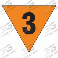 LABELMASTER Fire Division Symbol Placard: 3, 24 in, 24 in Label Wd, Reflective Plastic-Lite, Placard (MPN HMPG146RP). Key specifications — Material: Reflective Plastic-Lite; Brand: LABELMASTER; Message: 3.