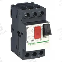 SCHNEIDER Manual Motor Starter: Non-Reversing, 3 Poles, 0.16 A, Thermal Protection, Push Button (MPN GV2ME01). Key specifications — Maximum Voltage Rating: 600V AC; Brand: SCHNEIDER; Thermal Units Required: None (Starter Includes Integrated Thermal Units); Frame Size (Width): 45mm.