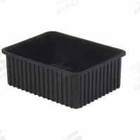 LEWISBINS Divider Box: 1.3 cu ft, 22 3/8 in x 17 3/8 in x 8 in, Lid Not Included, Plastic (MPN DC3080-SXL BUY 4S). Key specifications — Includes Dividers: Dividers Not Included; Includes Lid: Lid Not Included; Material: Plastic; Color: Black; Brand: LEWISBINS.