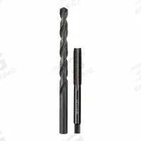 MILWAUKEE Plug Tap and Drill Bit: 2 Pc, M8x1.25 Tap, Ltr H Drill (MPN 49-57-5543). Key specifications — attr1300596: Straight Flute.