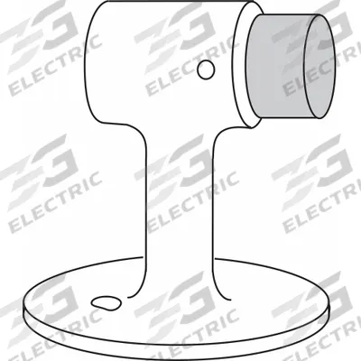 ROCKWOOD Door Stop: Floor - Mounted, 2 1/2 in Wd, 3 in Overall Ht - Standard Door Stops