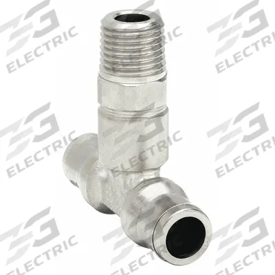 LEGRIS Push-Fit Tee Fitting: 1/4 in Pipe x 8 mm OD x 8 mm OD Size - Nickel-Plated Brass Tube Fittings