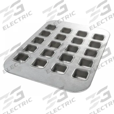 CHICAGO METALLIC Brownie Bite Pan: Aluminized Steel, 20 Slots, 11 1/8 in Overall Wd - Cupcake & Muffin Pans