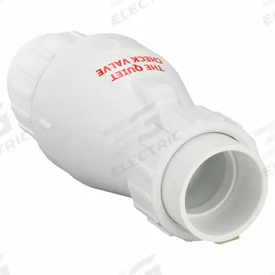 ZOELLER Silent Check Valve: Swing, Inline Valve Body, 2 in Pipe Size, For Water Media - PVC Silent Spring-Loaded Swing Check Valves
