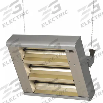 FOSTORIA Electric Infrared Heater: 4800W Watt Output, 208V AC, 1 or 3 Phase, Hardwired - Indoor/Outdoor Suspended Infrared Radiant Electric Ceiling Heaters
