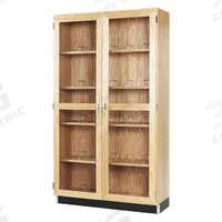 Microscope Storage Case: 7 ft Overall Ht, 16 in Overall Dp, 4 ft Overall Wd, Glass/Oak, 0 Drawers (MPN 372-4816K). Key specifications — Product Type: Tall Microscope Cabinet; Brand: DIVERSIFIED SPACES; Material: Glass/Oak; Cabinet Type: Tall Cabinets.