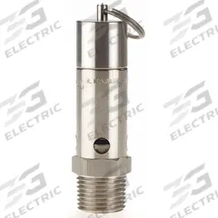 CONRADER Safety Valve: Hard Seat, 1/2 in (M)NPT Inlet (In.), 125 psi Preset Setting (PSI) (MPN SRH375-1/2-SS-125). Key specifications — attr291993: Hard Seat; attr291998: Stainless Steel; attr292007: Stainless Steel; attr292009: Stainless Steel; attr294753: CONRADER.