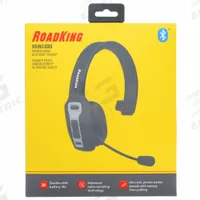 ROADKING Premium Mono Bluetooth Headset: 33 ft Range, 30 hr Talk Time, 400 hr Standby Time (MPN RKING3000). Key specifications — Brand: ROADKING; Features: Large Leather Earpad with Memory Foam; Microphone Type - Headsets: Boom; Connection Type: Wireless; Product Type: Bluetooth Headset.