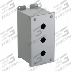 HAMMOND Push Button Enclosure: 22mm, 3 Holes, Carbon Steel, NEMA 12/13 (MPN 1437MC). Key specifications — Brand: HAMMOND; Environments & Applications: Indoor Dust & Water Droplets.