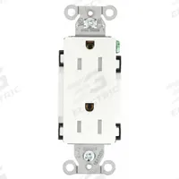 BRYANT Receptacle: Decorator Duplex, 5-15, White, 125V AC, 15 A, 2 Pole / 3 Wire (MPN DRS15WTR)