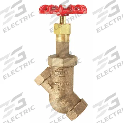 UNITED BRASS WORKS Globe Valve: For Gas/Oil/Steam/Water Media, Bronze, Y-Body, 2 in Pipe Size - Bronze Y-Pattern Boiler Blow-Down Globe Valves