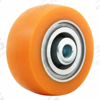HAMILTON Caster Wheel: 3 in Wheel Dia., 1 1/4 in Wheel Wd, Polyurethane, 400 lb Load Rating, Orange (MPN W-312-EMB-3/8). Key specifications — Brand: HAMILTON; Tread Shape: Ergo-Tech™; Wheel/Tread Color: Orange.