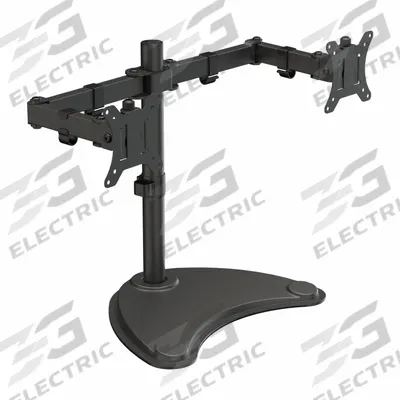 KS Monitor Stand: Black, Plastic/Steel, Bracket Mount - Dual Computer Monitor Arms