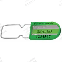 UNIVERSEAL Padlock Seals: Green, Plastic, 100 lb Breaking Strength, 1 3/16 in Hasp Lg, 50 PK (MPN UPAD-C GREEN50). Key specifications — Brand: UNIVERSEAL; Marking Color: Black; Marking Included: Numbers; Marking Message: Sealed; Marking Numbering: Sequential; Lock Material: Plastic.