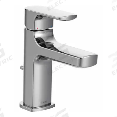 RIZON Straight Spout Bathroom Faucet: Rizon, Brass, Chrome Finish, 1.2 gpm Flow Rate - Single-Post Handle Bathroom Faucets