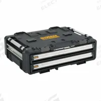 DEWALT Tough System Tool Drawer: 22 in W x 30 in D x 10 in H, Steel, Black (MPN DWST08520). Key specifications — attr1117159: Auto-Latch; attr1117257: DEWALT; attr1117131: Black; attr1124427: Latch; attr1126396: Steel.