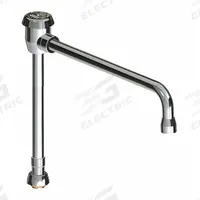 CHICAGO FAUCETS Spout: Spout, Gooseneck, Swivel Spout, Brass, Polished Chrome, Laminar, UNEF (MPN GN12BVBSWGJKABCP). Key specifications — Includes: Mounting Hardware; Product Type: Spout; Spout Style: Swivel; Body Material: Brass; Color/Finish: Polished Chrome; Brand: CHICAGO FAUCETS.