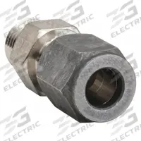 PARKER Compression Fitting Adapter: 1/4 in OD x 1/4 in Pipe size, 7/16-20 Thread Size, Ferulok (MPN 4 F5BU-SS). Key specifications — Series: Ferulok; Brand: PARKER.