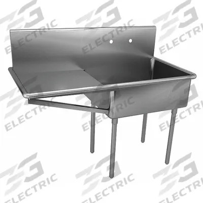 JUST MANUFACTURING Scullery Sink: 1 Bowls, 48 in Overall Ht, 51 in Overall Lg - One-Bowl Freestanding Kitchen & Bar Sinks without Faucets