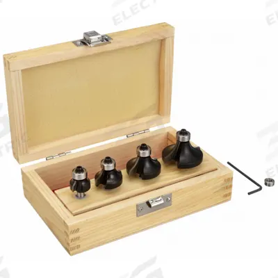 APPROVED VENDOR Router Bit Set: Fractional Inch, 4 Pieces - Carbide-Tipped Router Bit Sets