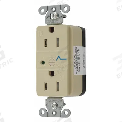 HUBBELL Receptacle: Duplex, 5-15, Ivory, 125V AC, 15 A, 2 Pole / 3 Wire (MPN SNAP5262IS) - General Purpose Receptacles