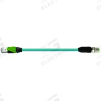 MURRELEKTRONIK Cordset: Cat5, M12 Male Straight x RJ45 Male Straight, 10 m Lg, TPE, Blue, A Coding (MPN 7700-48521-S4W1000). Key specifications — Brand: MURRELEKTRONIK; Cable Jacket Color: Blue; End 1 Coding: A; Performance Category: Cat5.