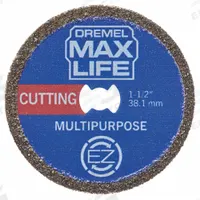 DREMEL Diamond Wheel: 1 1/2 in Wheel Dia, 1.09 in Wheel Thick, Diamond Grit, EZ Lock, Mounted (MPN EZ545HP). Key specifications — attr1097403: Diamond Grit; attr1097412: DREMEL.