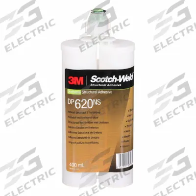 3M Epoxy Adhesive: DP620NS, Ambient Cure, 400 mL, Dual-Cartridge, Black - Urethane Dual Cartridges for Two-Part Applicators