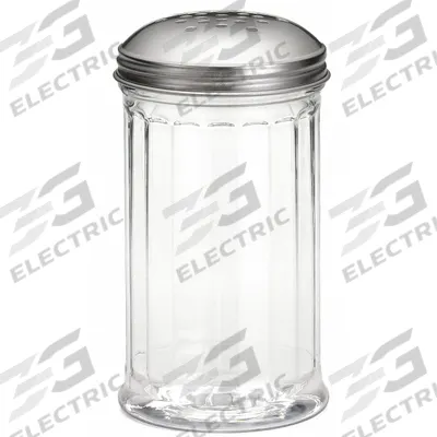 TABLECRAFT PRODUCTS Shaker: 12 oz Capacity, Glass, Clear, 5 5/8 in Overall Ht - Canister Pourers & Shakers