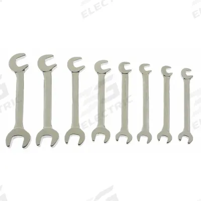 WESTWARD Ignition Wrench Set: Carbon Steel, Chrome, 8 Tools - SAE, Double End, Open End Wrench Sets