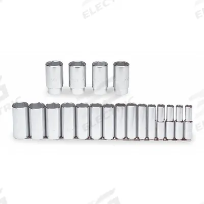 PROTO Socket Set: 1/2 in Drive, 19 Piece, 6-Point, SAE - SAE & Metric Socket Sets