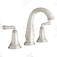 AMERICAN STANDARD Mid Arc Bathroom Faucet: Delancey, Brass, Brushed Nickel Finish, 1.2 gpm Flow Rate (MPN 7052807.295). Key specifications — Includes: Drain; Brand: AMERICAN STANDARD; Series: Delancey.