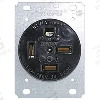 LEVITON Receptacle: Single, 15-60, Black, 250V AC, 60 A, 3 Pole / 4 Wire (MPN 8460)