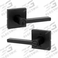 KWIKSET Door Lever Lockset: Office Lever Locksets, ADA Compliant (MPN 740HFL-SQT-514-SMT-6AL-RCS). Key specifications — attr1024149: Not Ligature-Resistant; attr1011488: KWIKSET; attr1011524: No Message; attr1011506: Rose; attr1011485: Yes; attr1059461: Black Painted : Zinc.